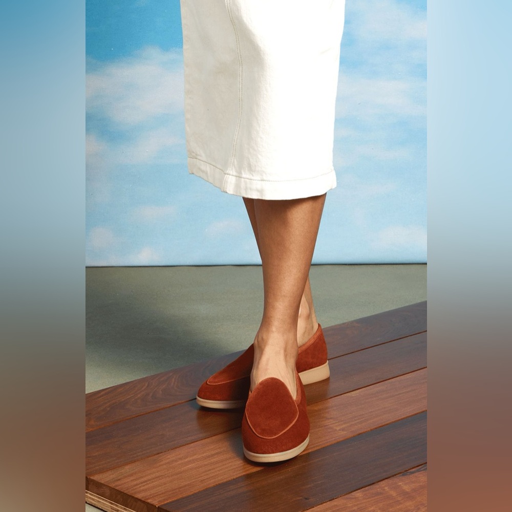 Baudoin & Lange Suede Stride Loafer (EUR 37) - Henna